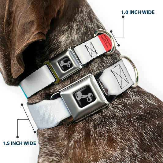 Dog Bone Black/Silver Seatbelt Buckle Collar - Summer Essentials Color Block 4