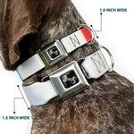 Dog Bone Black/Silver Seatbelt Buckle Collar - Summer Essentials Color Block 4