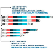 Dog Bone Black/Silver Seatbelt Buckle Collar - Summer Essentials Color Block 4