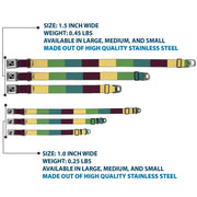 Dog Bone Black/Silver Seatbelt Buckle Collar - Summer Essentials Color Block 5