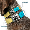 Load image into Gallery viewer, Dog Bone Black/Silver Seatbelt Buckle Collar - Summer Essentials Color Block 6
