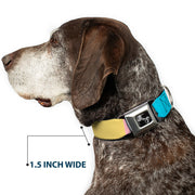 Dog Bone Black/Silver Seatbelt Buckle Collar - Summer Essentials Color Block 6