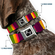 Dog Bone Black/Silver Seatbelt Buckle Collar - Summer Essentials Color Block 7