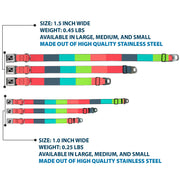 Dog Bone Black/Silver Seatbelt Buckle Collar - Summer Essentials Color Block 8