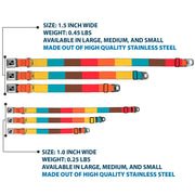 Dog Bone Black/Silver Seatbelt Buckle Collar - Summer Essentials Color Block 9