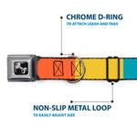 Dog Bone Black/Silver Seatbelt Buckle Collar - Summer Essentials Color Block 9