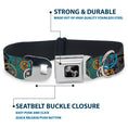 Load image into Gallery viewer, Dog Bone Black/Silver Seatbelt Buckle Collar - Smiley Face Crossbones Stacked Gray/Multi Color
