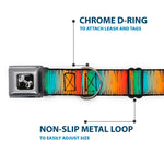 Dog Bone Black/Silver Seatbelt Buckle Collar - Scribble Zarape Fade Brown/Multi Color