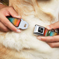 Load image into Gallery viewer, Dog Bone Black/Silver Seatbelt Buckle Collar - Scribble Zarape Fade Brown/Multi Color
