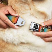 Dog Bone Black/Silver Seatbelt Buckle Collar - Scribble Zarape Fade Brown/Multi Color