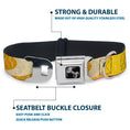 Load image into Gallery viewer, Dog Bone Black/Silver Seatbelt Buckle Collar - Spots Stacked Weathered Yellows/Browns
