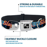 Dog Bone Black/Silver Seatbelt Buckle Collar - Slang Verbiage Stacked Black/Multi Color