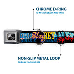 Dog Bone Black/Silver Seatbelt Buckle Collar - Slang Verbiage Stacked Black/Multi Color
