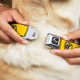 Load image into Gallery viewer, Dog Bone Black/Silver Seatbelt Buckle Collar - Michigan Outline 4-Color Wave Repeat Yellow/Blues

