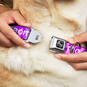 Dog Bone Black/Silver Seatbelt Buckle Collar - DETROIT CITY Text Camo Pinks/Purples/White