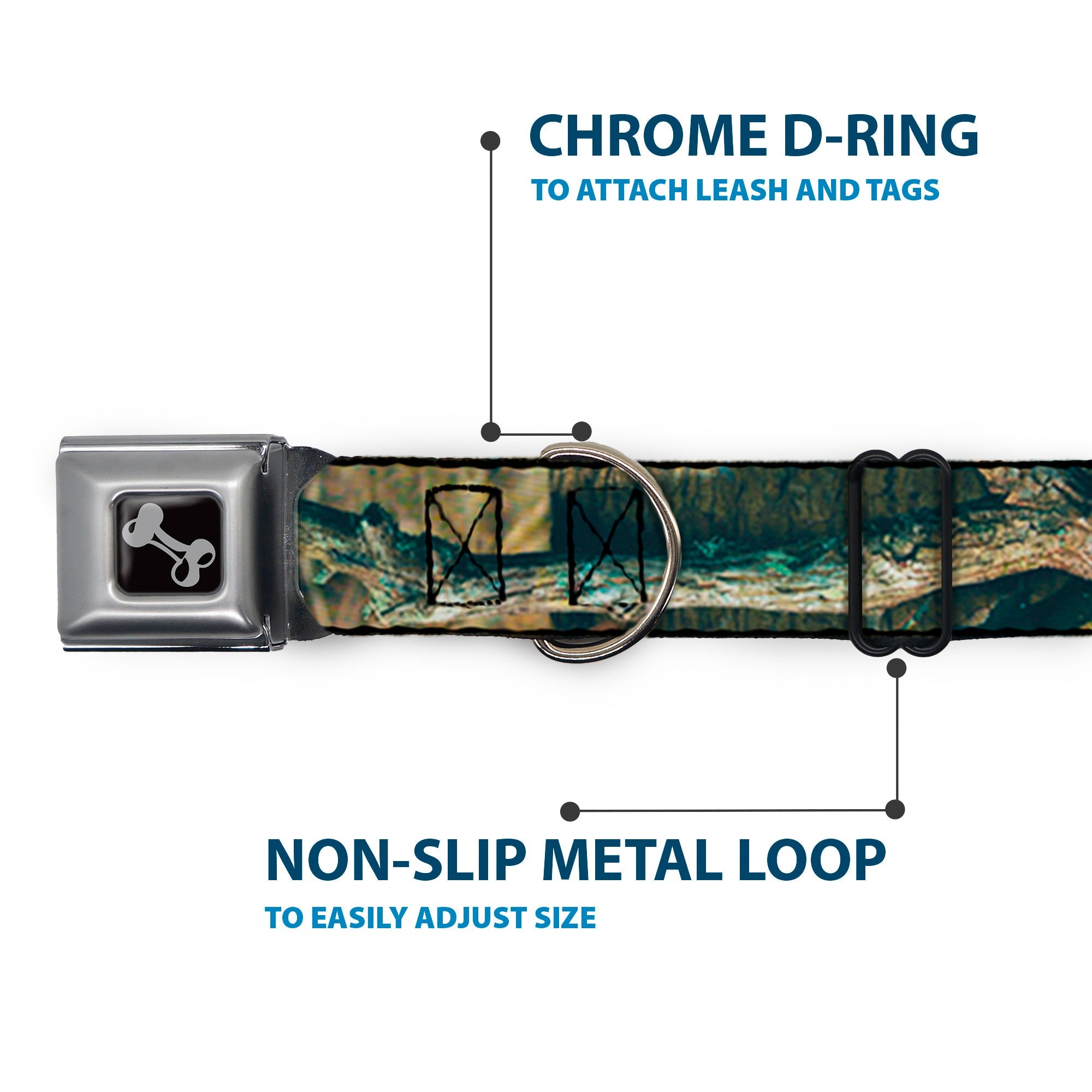 Dog Bone Seatbelt Buckle Collar - Mossy Oak Break-Up Infinity