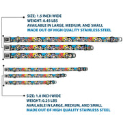 DC Round Logo Black/Silver Seatbelt Buckle Collar - DC Mini Group Stacked Black