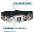 Load image into Gallery viewer, DC Round Logo Black/Silver Seatbelt Buckle Collar - DC Mini Group Stacked Black

