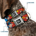 Load image into Gallery viewer, DC Round Logo Black/Silver Seatbelt Buckle Collar - Justice League Superheroes CLOSE-UP New
