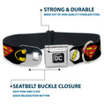 Load image into Gallery viewer, DC Round Logo Black/Silver Seatbelt Buckle Collar - Justice League Superhero Logos
