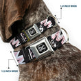 Load image into Gallery viewer, DC Round Logo Black/Silver Seatbelt Buckle Collar - Batgirl/Wonder Woman/Supergirl Retro Panels Black/Pink/White
