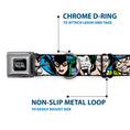 Load image into Gallery viewer, DC COMICS FOREVER EVIL Logo Black/Silver Seatbelt Buckle Collar - Justice League Villains CLOSE-UP

