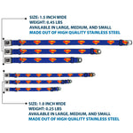 DC LEAGUE OF SUPER-PETS Logo Full Color Black/White Seatbelt Buckle Collar - DC League of Super-Pets Superman Shield Logo Blue/Red/Yellow