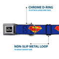 Load image into Gallery viewer, DC LEAGUE OF SUPER-PETS Logo Full Color Black/White Seatbelt Buckle Collar - DC League of Super-Pets Superman Shield Logo Blue/Red/Yellow
