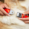 Load image into Gallery viewer, DC LEAGUE OF SUPER-PETS Logo Full Color Black/White Seatbelt Buckle Collar - DC League of Super-Pets Wonder Woman Logo Red/Yellow
