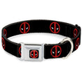 Load image into Gallery viewer, MARVEL DEADPOOL Deadpool Logo Full Color Black Red White Seatbelt Buckle Collar - Deadpool Logo Black/Red/White
