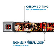 Deadpool Logo Black/Red/White Seatbelt Buckle Collar - Deadpool Kills Deadpool #2 Cover Dynamite Chimichanga