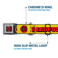 Load image into Gallery viewer, Deadpool Logo CLOSE-UP Full Color Black/Red/White Seatbelt Buckle Collar - DEADPOOL'S CHIMICHANGAS Flames Yellow/Black/Red
