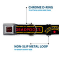 Load image into Gallery viewer, Deadpool Logo Outline Full Color Black/Red/White Seatbelt Buckle Collar - DEADPOOL'S CHIMICHANGAS and Logo Black/Gold/Red
