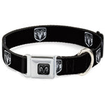 Ram Black/Silver Seatbelt Buckle Collar - Ram Black/Silver Logo REPEAT