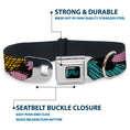 Load image into Gallery viewer, Nightmare Before Christmas SALLY Text Full Color Black/Teal Seatbelt Buckle Collar - Nightmare Before Christmas Sally Dress Patchwork
