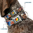 Load image into Gallery viewer, Disney Pixar Luxo Ball Full Color Black/Yellow/Blue/Red Seatbelt Buckle Collar - Disney Pixar 7-Movie Character Collage
