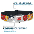 Load image into Gallery viewer, Cars Lightning McQueen Smiley Face CLOSE-UP Full Color Seatbelt Buckle Collar - Cars Lightning McQueen Smiling Pose/95 Reds/White/Orange

