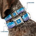 Load image into Gallery viewer, Frozen II Snowflake Full Color Blue/White Seatbelt Buckle Collar - Frozen II Snowflakes Blues/Purples/White
