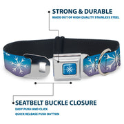 Frozen II Snowflake Full Color Blue/White Seatbelt Buckle Collar - Frozen II Snowflakes Blues/Purples/White