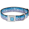 Load image into Gallery viewer, Frozen II Snowflake Full Color Blue/White Seatbelt Buckle Collar - Frozen II Snowflakes Blues/Purples/White
