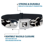 Nightmare Before Christmas Zero Smiling Full Color Black/White Seatbelt Buckle Collar - Nightmare Before Christmas Zero Expressions Black/White