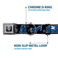 Load image into Gallery viewer, Onward Skull Icon Full Color Black/White Seatbelt Buckle Collar - Onward Barley/Unicorn/Guinevere Icons/Stars Black/Gray/Blues
