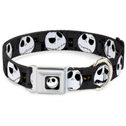 Jack Smile Full Color Seatbelt Buckle Collar - Nightmare Before Christmas Jack Expressions Gray