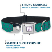Monsters Inc. Icon Full Color Purple/White Seatbelt Buckle Collar - Monsters Inc. Sulley Bounding Spots Blue/Purple