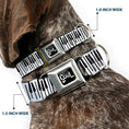 Load image into Gallery viewer, SOUL Text Logo Full Color Black/White Seatbelt Buckle Collar - Soul Piano Keys White/Black
