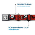 Load image into Gallery viewer, Jack Expression5 Full Color Seatbelt Buckle Collar - Nightmare Before Christmas Jack Poses/Bats Red Stripe

