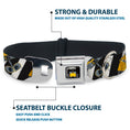 Load image into Gallery viewer, WALL-E Pose Full Color Black Seatbelt Buckle Collar - Wall-E Poses/Stripe Black/White
