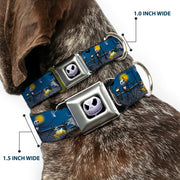 Jack Expression6 Full Color Seatbelt Buckle Collar - Nightmare Before Christmas Jack, Zombie Duck & Zero Cemetery Scene