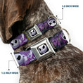 Load image into Gallery viewer, Jack Expression6 Full Color Seatbelt Buckle Collar - Jack Expressions/Ghosts in Cemetery Purples/Grays/White
