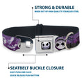 Load image into Gallery viewer, Jack Expression6 Full Color Seatbelt Buckle Collar - Jack Expressions/Ghosts in Cemetery Purples/Grays/White
